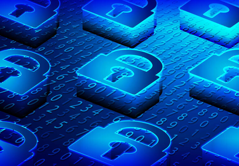 Isometric Lock, Padlock, Keyhole. Cyber security and information or network protection. Future cyber technology web services for business and internet project.