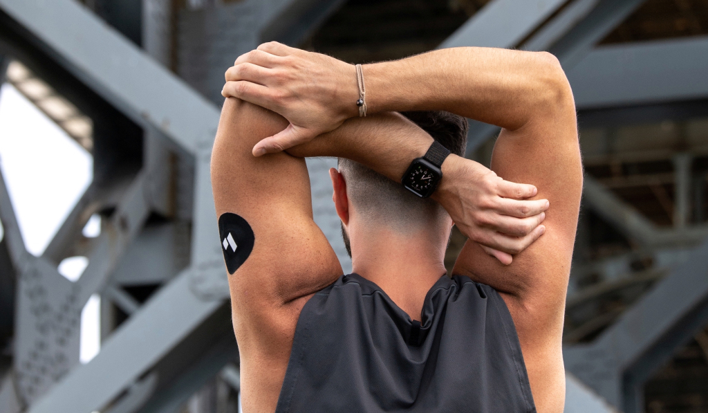 Levels uses a sensor that attaches to the back of an arm