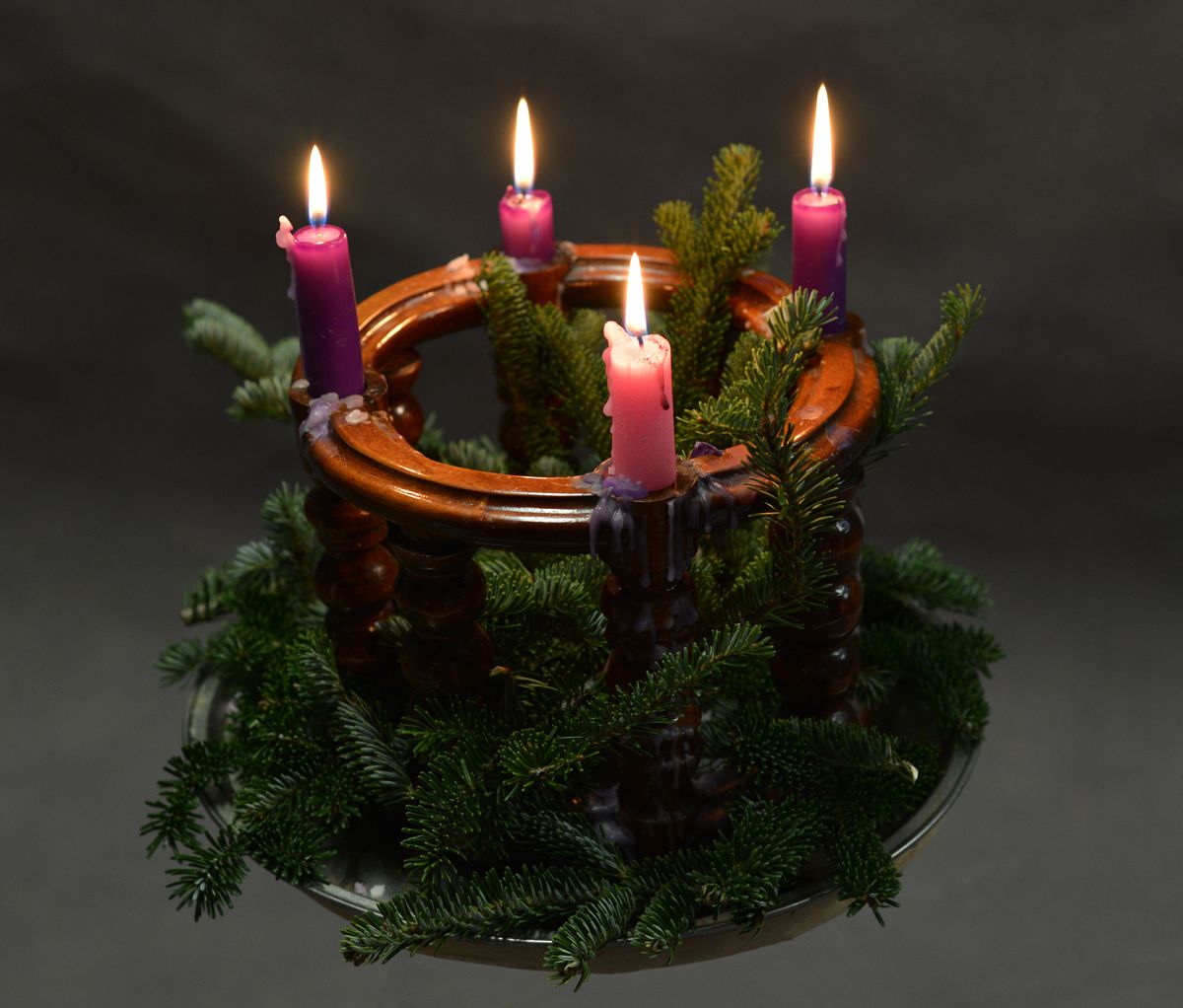A typical Advent wreath.