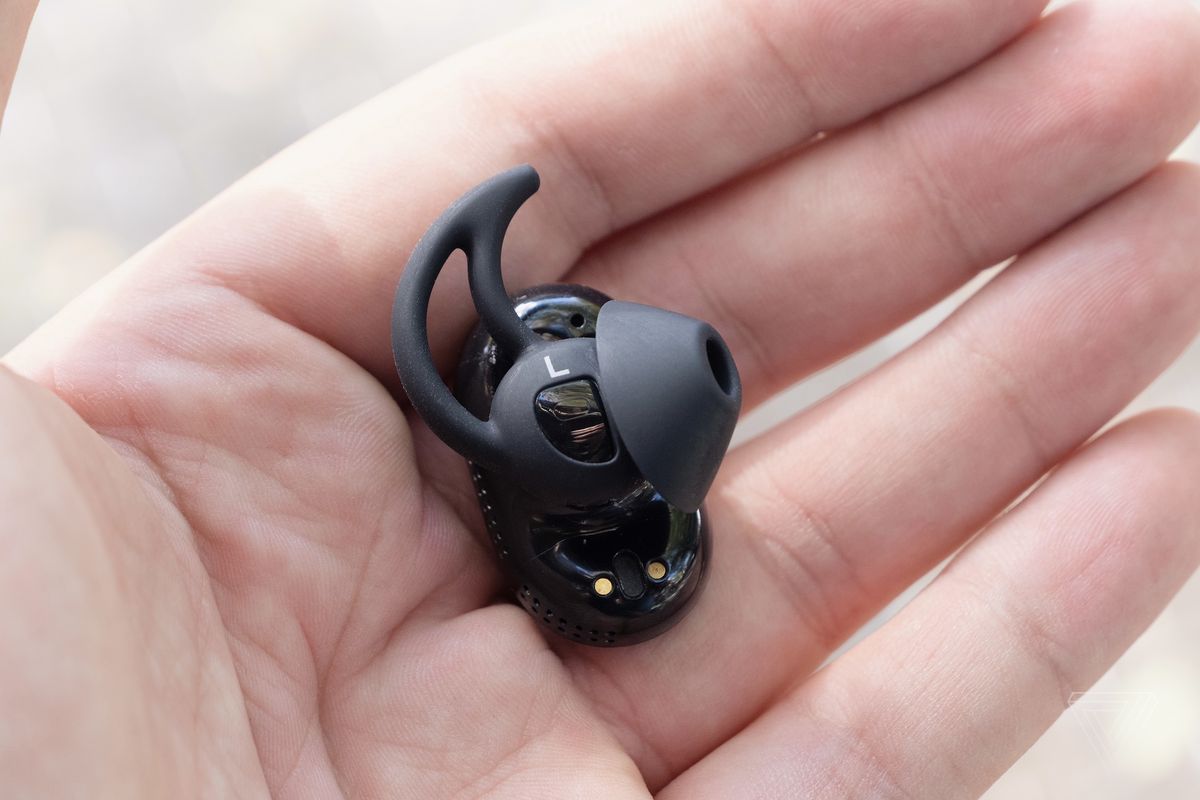A close-up photo of the ear tips for Bose’s QuietComfort Earbuds.