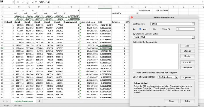 Excel Solver tool fine-tunes parameters
