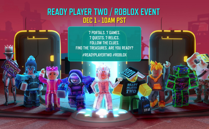 Roblox will hold events related to Ready Player Two by Ernest Cline.