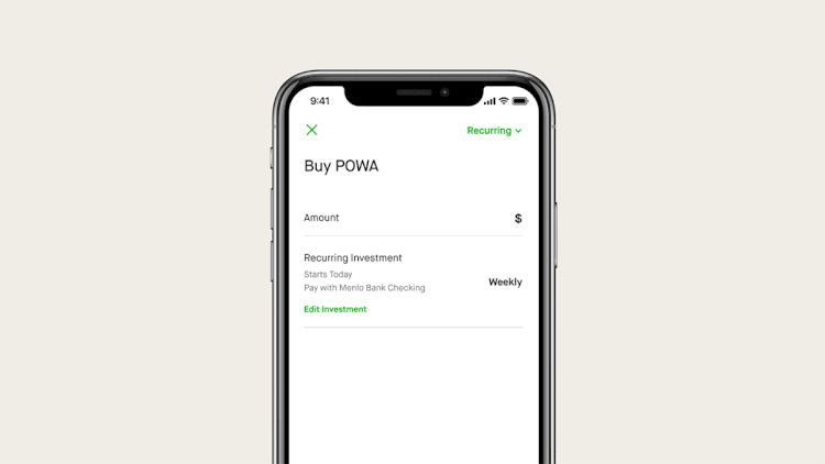 A gif showing how the Robinhood app works.