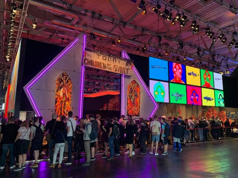 The line for Borderlands 3 eight minutes after Gamescom 2019 opened.